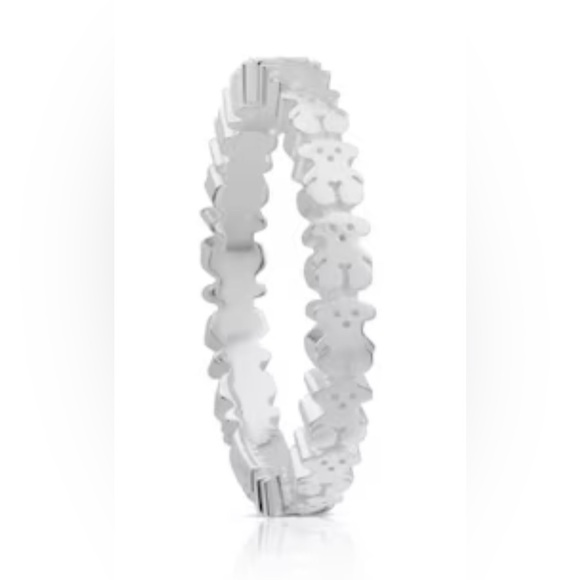 MESH TOUS SILVER BANGLE & SILVER TOUS STRAIGHT RING WITH BEAR MOTIFS Set - Picture 5 of 5